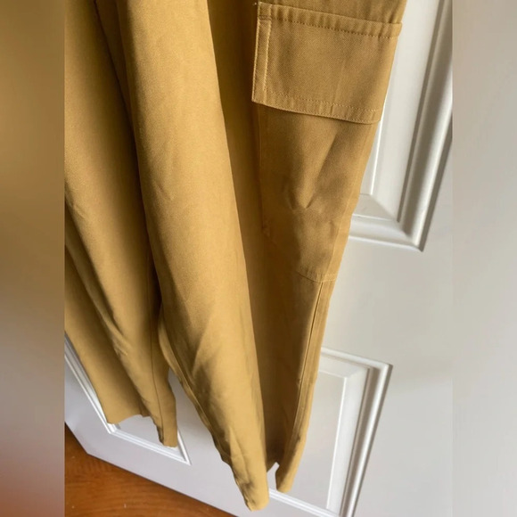 NWT NINE WEST XL SERGIO OLIVE GREEN TAPERED HIGH WAIST UTILITY BELT CROP PANTS - Picture 2 of 10